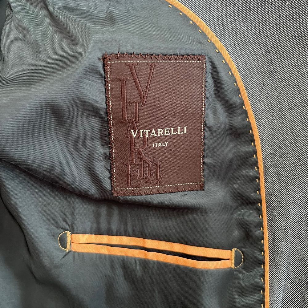 Vitarelli Italian Mens Blazer Jacket Vitarelli Mens Gray Elbow Patch Blazers 396 - Picture 9 of 13